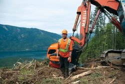 Steeper income: logging with winch help